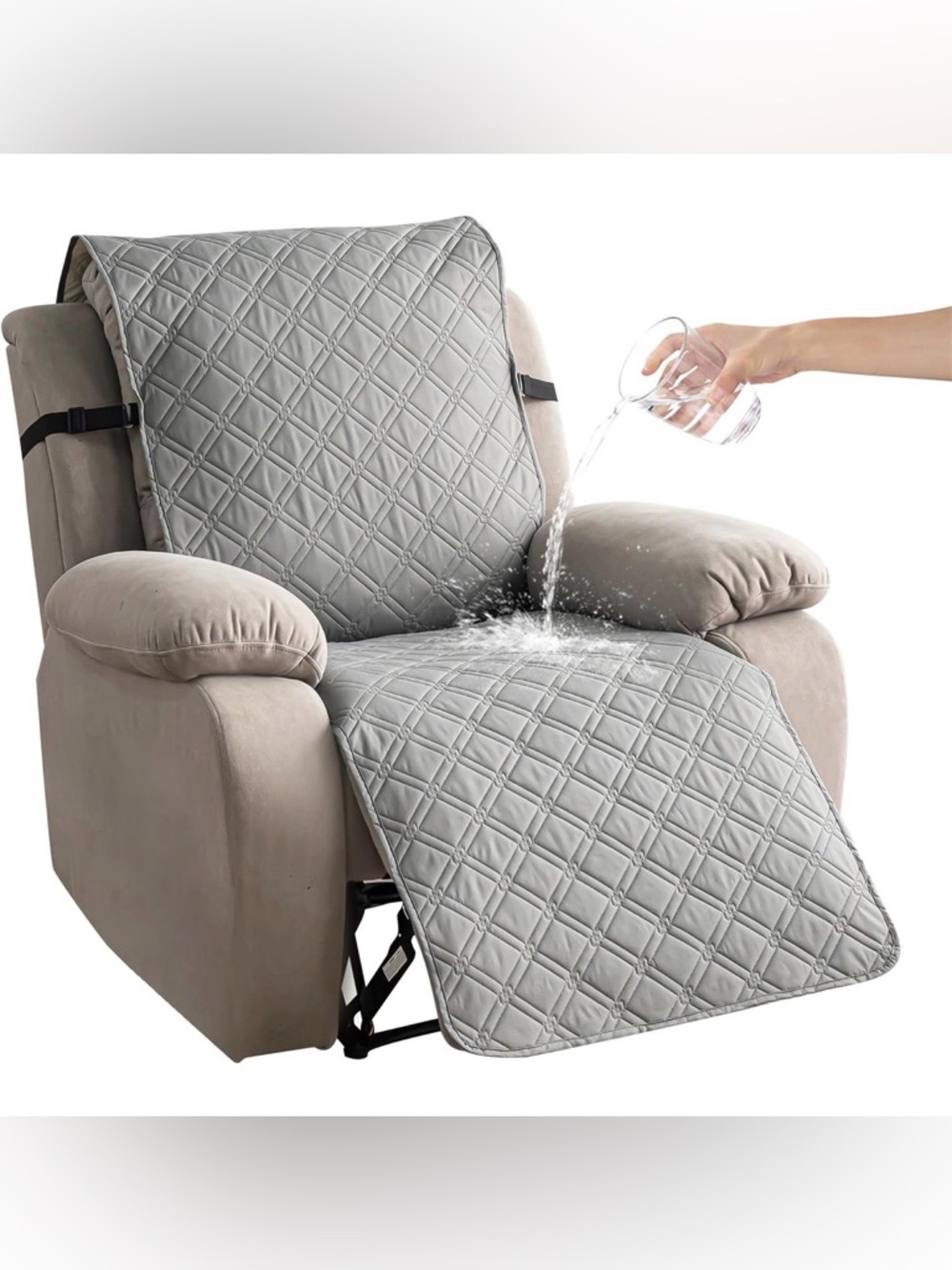 ✨ Waterproof Recliner Chair Cover – Light Grey (23.6”) ✨🐾